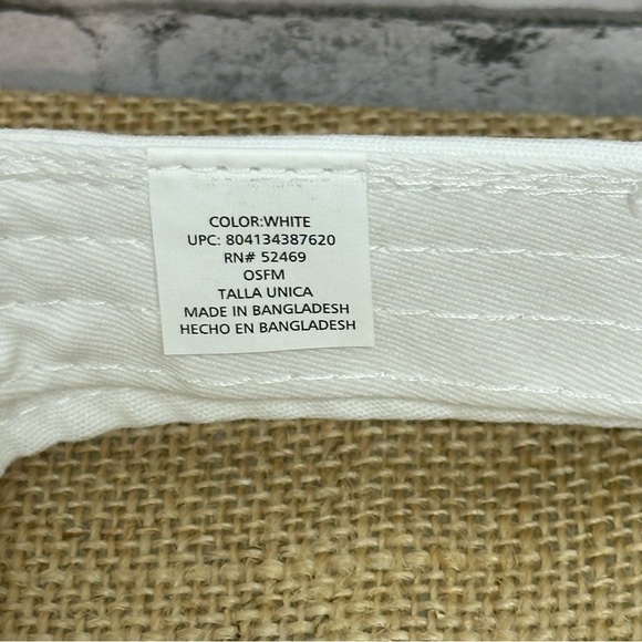 Time and Tru Women's One Size White Twill VISOR Hat Adjustable Sun Cap NEW - Picture 8 of 8